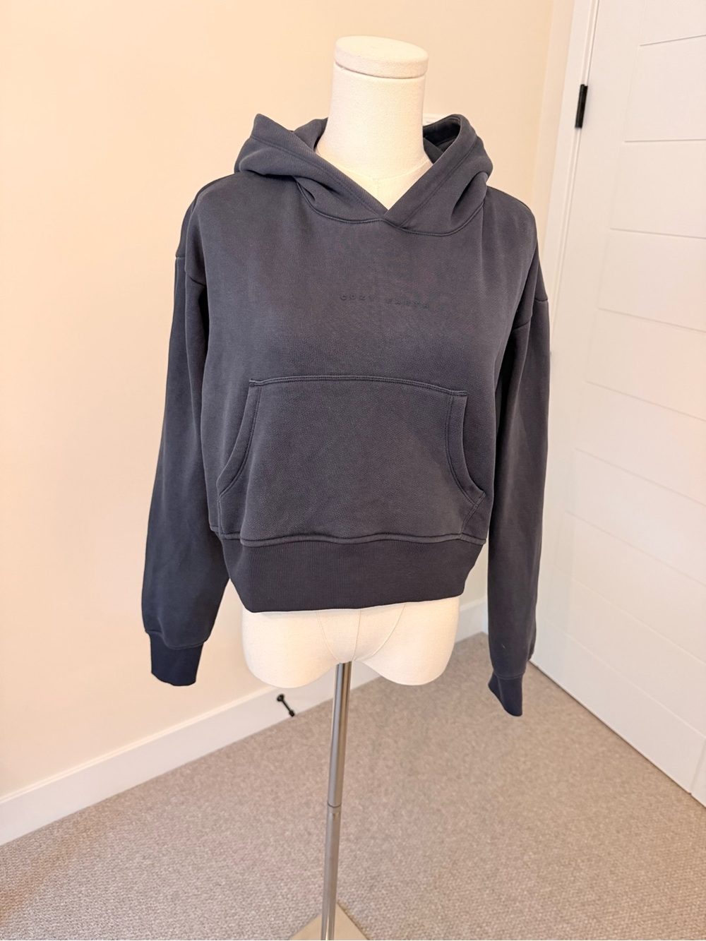 Cozy Earth Navy Cropped Hoodie